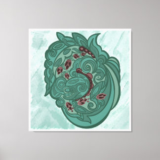 Emerald Blossoms Canvas Print