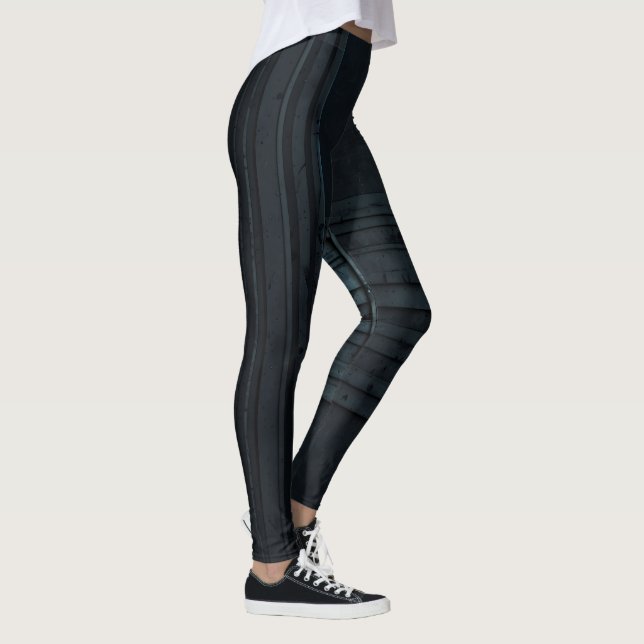 Emerald Blue Stripe Leggings (Right)