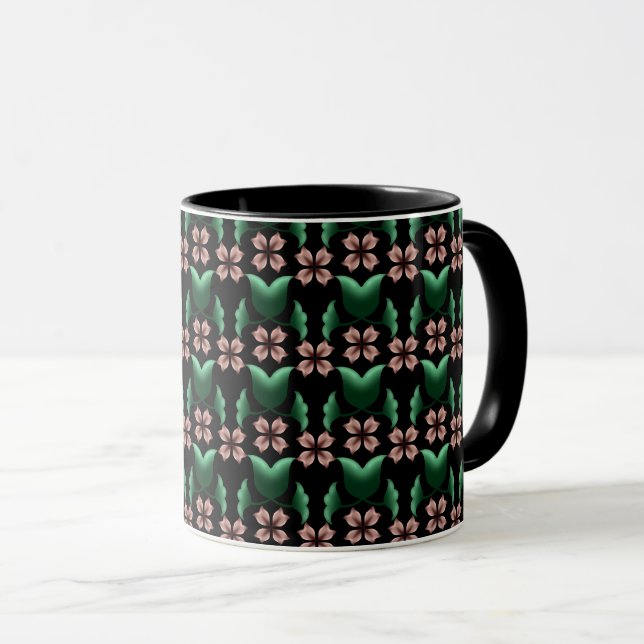     Emerald & Blush Botanical coffee Mug  (Front Right)