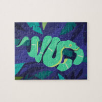 Emerald Boa Snake in a Modern Jungle