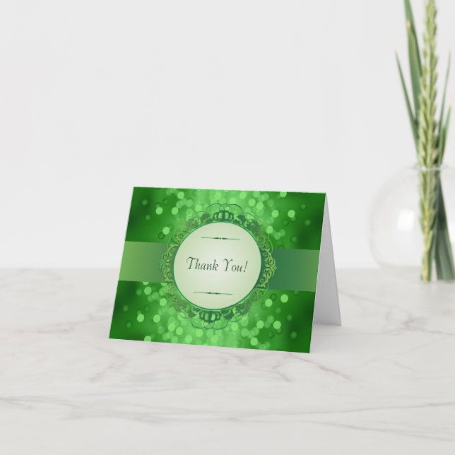 Emerald Bokeh 30th Anniversary Carte de remercieme (Devant)