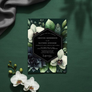 Emerald Botanical Enchantment Wedding Invitation