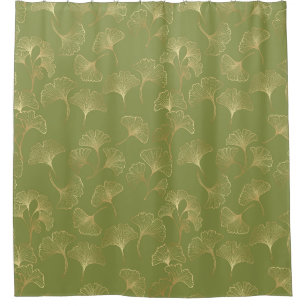 Emerald Botanical Gold Ginkgo Leaf Luxury Pattern