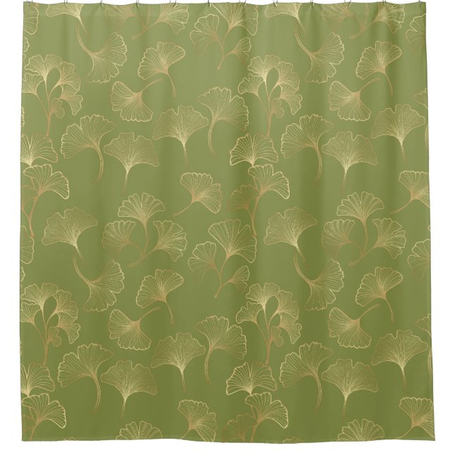 Emerald Botanical Gold Ginkgo Leaf Luxury Pattern (Front)