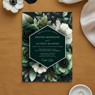 Emerald Botanical Opulent Wedding Invitation