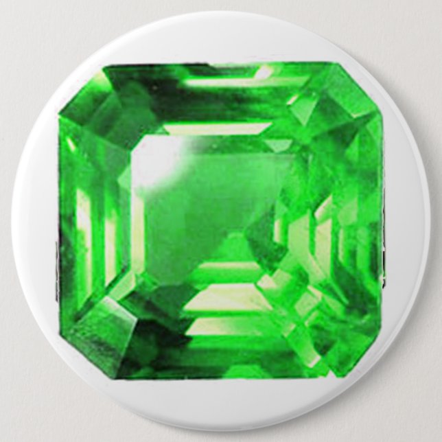 Emerald, Bright Green 6 Inch Round Button (Front)