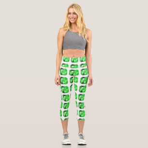 Emerald, Bright Green Capri Leggings