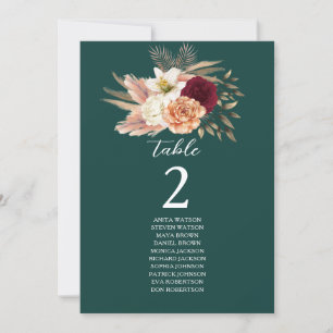 Emerald Burgundy Floral Table Seating