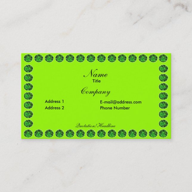 Emerald business card (Front)