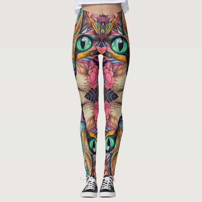 Emerald Cat eyes Leggings – Pretty (Front)
