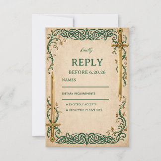 Emerald Celtic Artwork RSVP Card