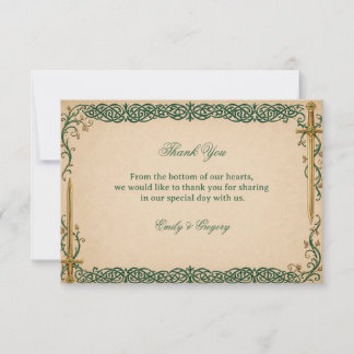 Emerald Celtic Artwork Thank You Card