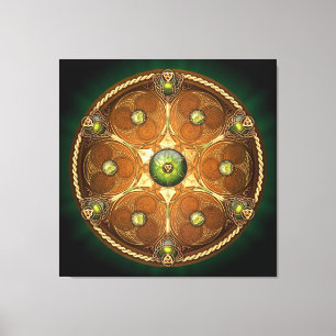 Emerald Celtic Chieftain's Shield Canvas Print