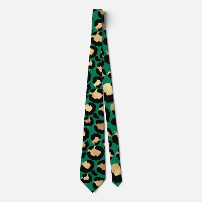 Emerald Cheetah Print  Tie (Front)