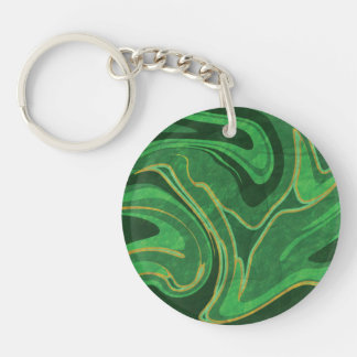 Emerald City Marble Keychain