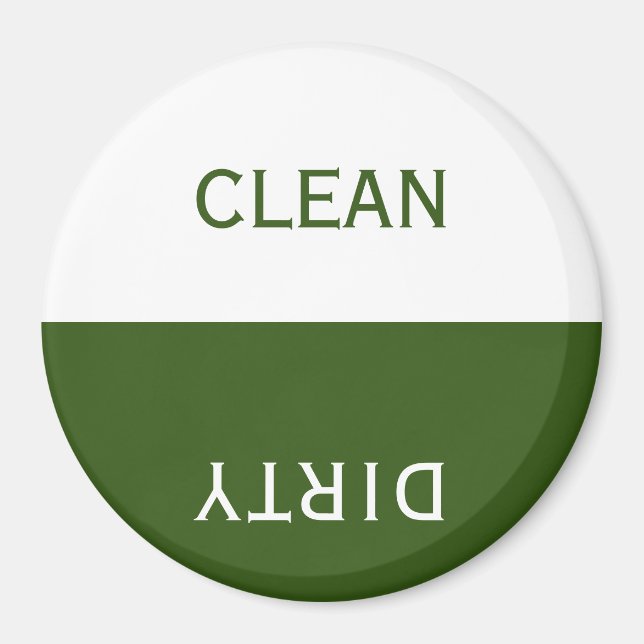 Emerald Clean Dirty Dishwasher Sign Magnet (Front)