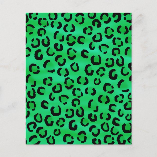 Emerald Colour Leopard Print Pattern. (Front)