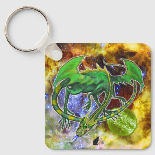 Emerald Cosmic Dragon Keychain
