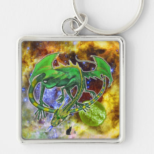 Emerald Cosmic Dragon  Keychain