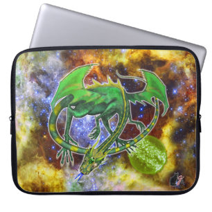 Emerald Cosmic Dragon Laptop Sleeve