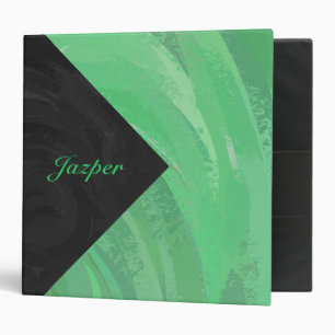 Emerald Cream and Black Monogram Binder