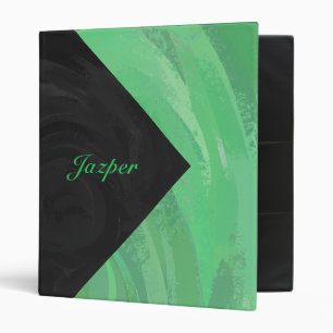 Emerald Cream and Black Monogram Binder