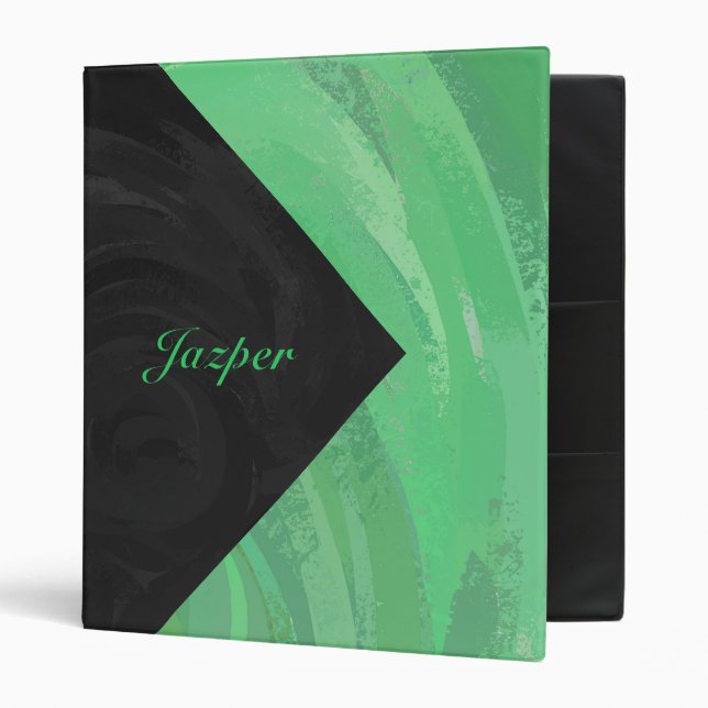 Emerald Cream and Black Monogram Binder (Front/Inside)