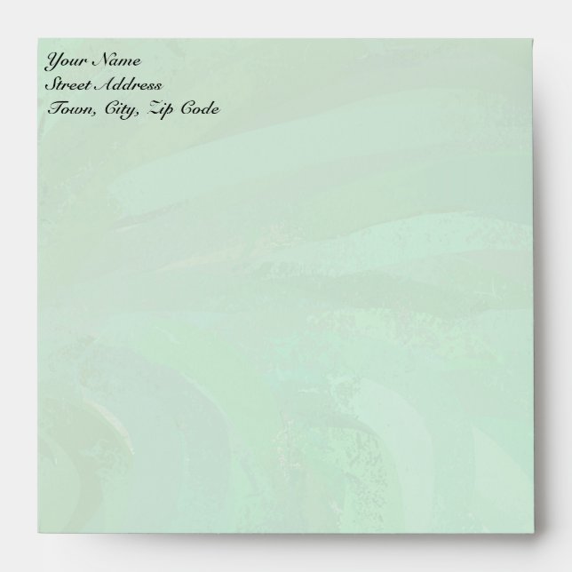 Emerald Cream and Black Monogram Envelope (Front)