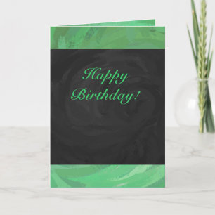 Emerald Cream and Black Party Card