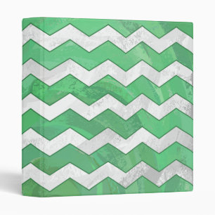 Emerald Cream Chevron Pattern Binder