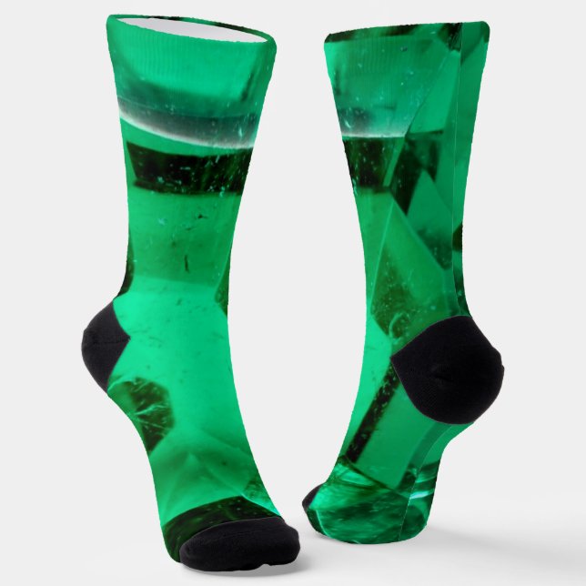 Emerald Crew Socks, for Saint Patrick's Day Socks (Angled)
