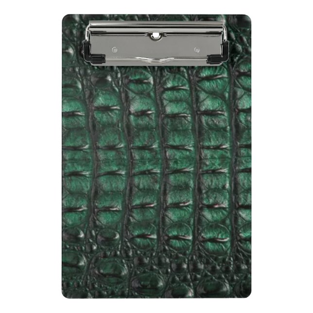 Emerald Crocodile Leather Luxury Exotic  Skin Mini Clipboard (Front)