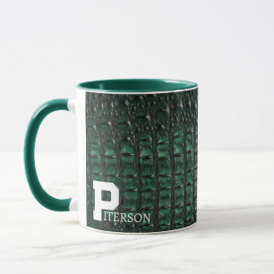 Emerald Crocodile Leather Luxury Exotic Skin Mug