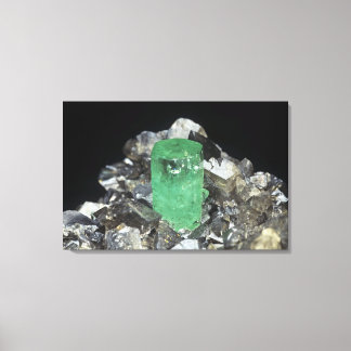 Emerald crystal in Calcite, Colombia, South Americ Canvas Print