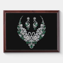Emerald Crystal Swans | Luxury Jewellery