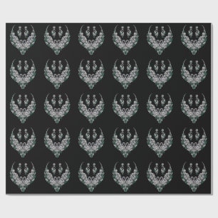 Emerald Crystal Swans Luxury Jewellery Wrapping Paper