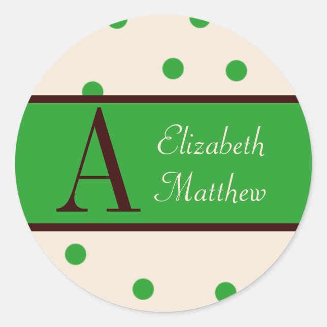 Emerald Customize Last and First Name Sticker (Front)