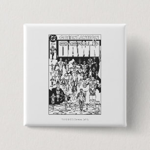 Emerald Dawn Cover, Black and White 2 Inch Square Button