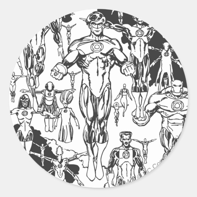 Emerald Dawn Cover, Black and White Classic Round Sticker (Front)