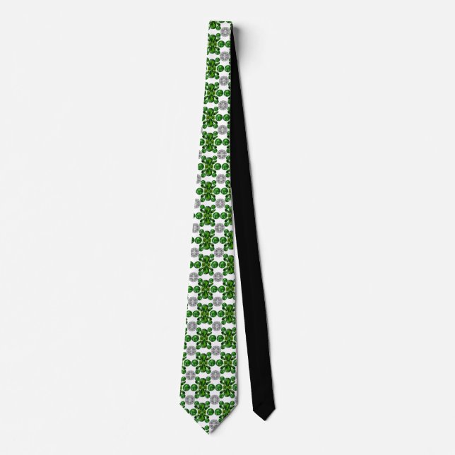 Emerald Diamond Gemstone Art Green Tie (Front)
