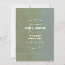 Emerald Distressed Elegance Wedding Invitation