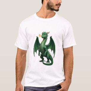 Emerald Dragon 3D Fantasy T-Shirt