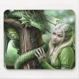 Emerald Dragon & Elf Mouse Pad