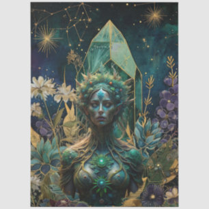Emerald Dreams Fantasy Forest Queen Decoupage Tissue Paper
