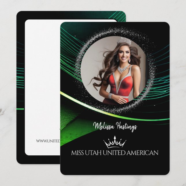 Emerald Dust Premium Pageant Promo Card (Front/Back)
