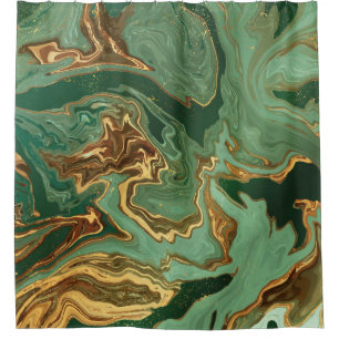 Emerald Elegance: Gold Marble Luxury