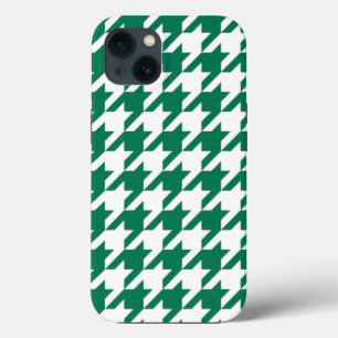 Emerald Elegant Houndstooth iPhone 13 Case