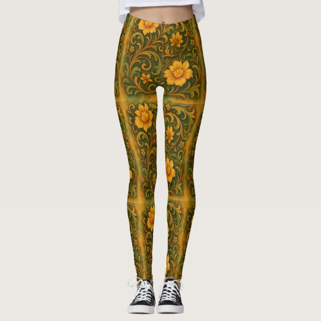 Emerald Enclave™  MaelstroMedia Botanical Reverie Leggings (Front)