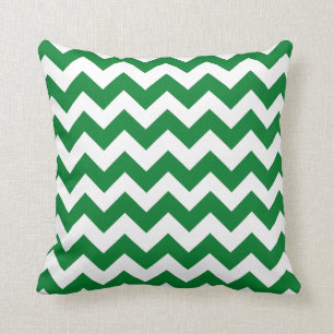 Emerald et White Chevron Zig Zag Coussin
