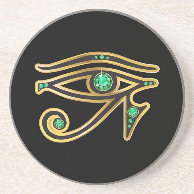Emerald Eye of Ra in Gold Coaster (Front)